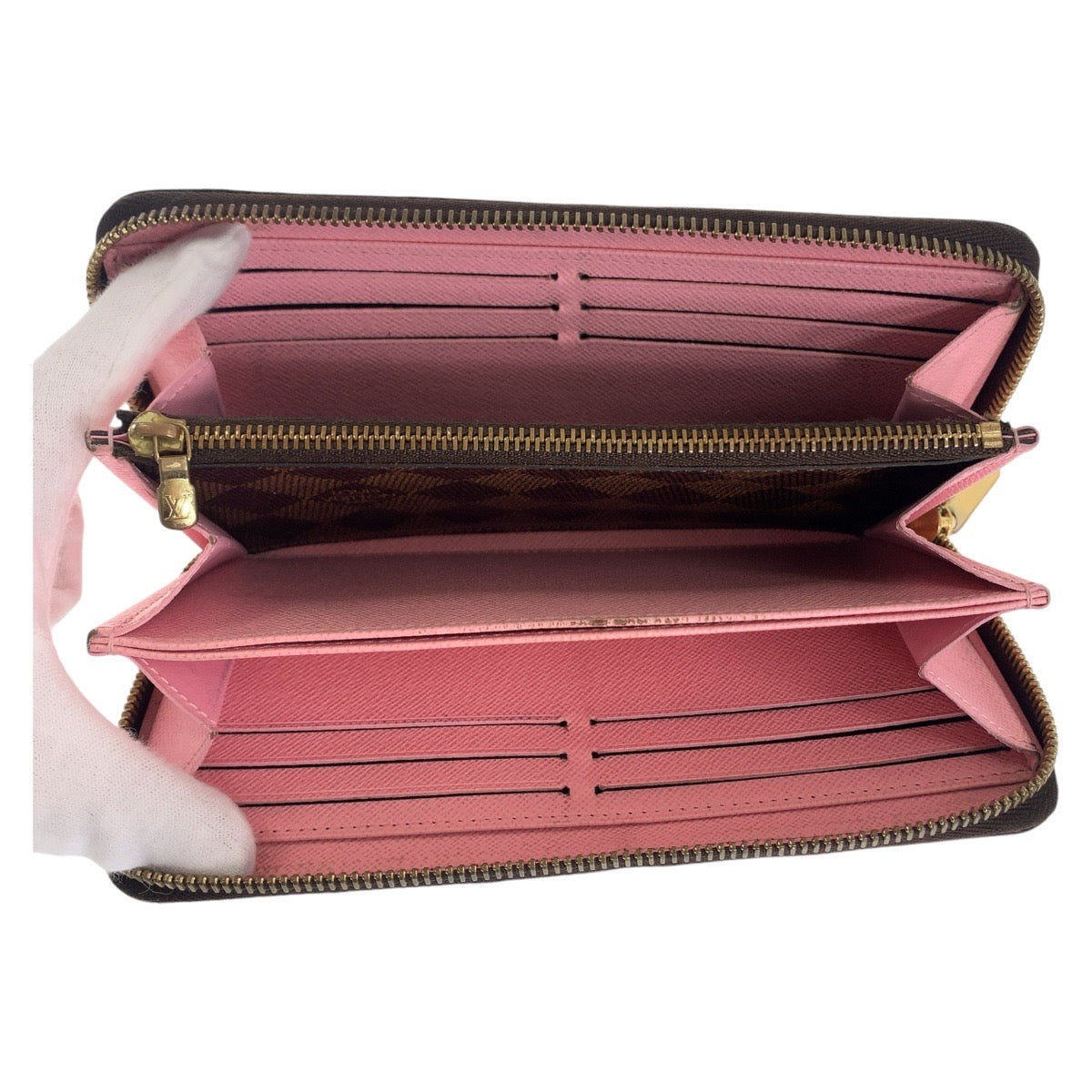 112137
LOUIS VUITTON ルイヴィトン ダミエ ジッピーウォレット ブラウン ゴールド金具 PVC N60473 長財布 ロングウォレット  レディース