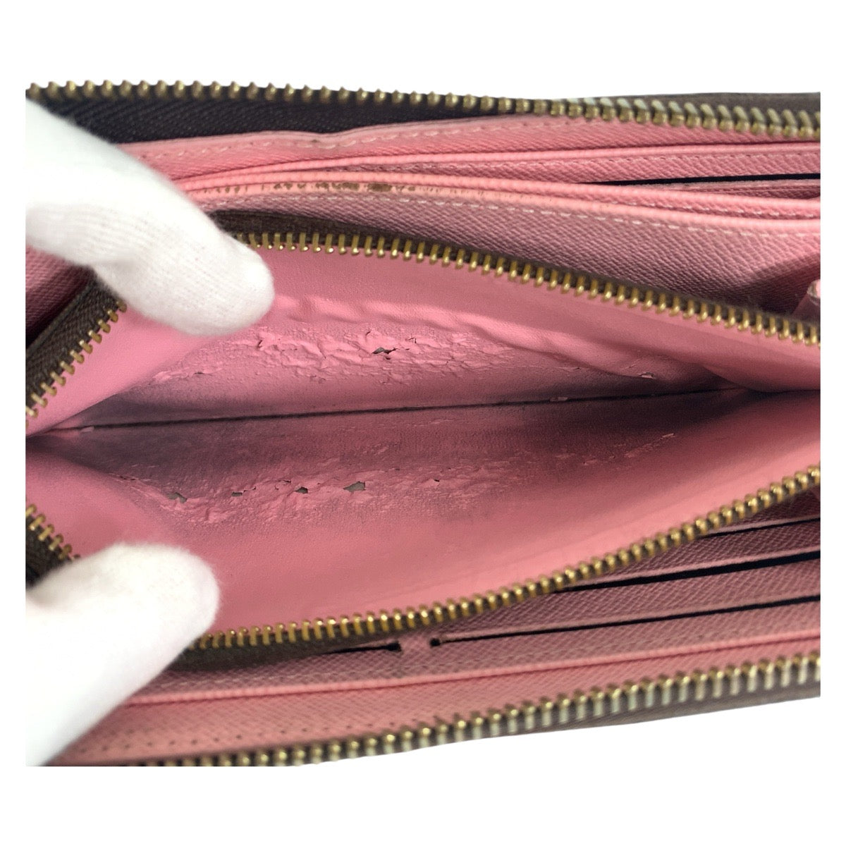 112137
LOUIS VUITTON ルイヴィトン ダミエ ジッピーウォレット ブラウン ゴールド金具 PVC N60473 長財布 ロングウォレット  レディース
