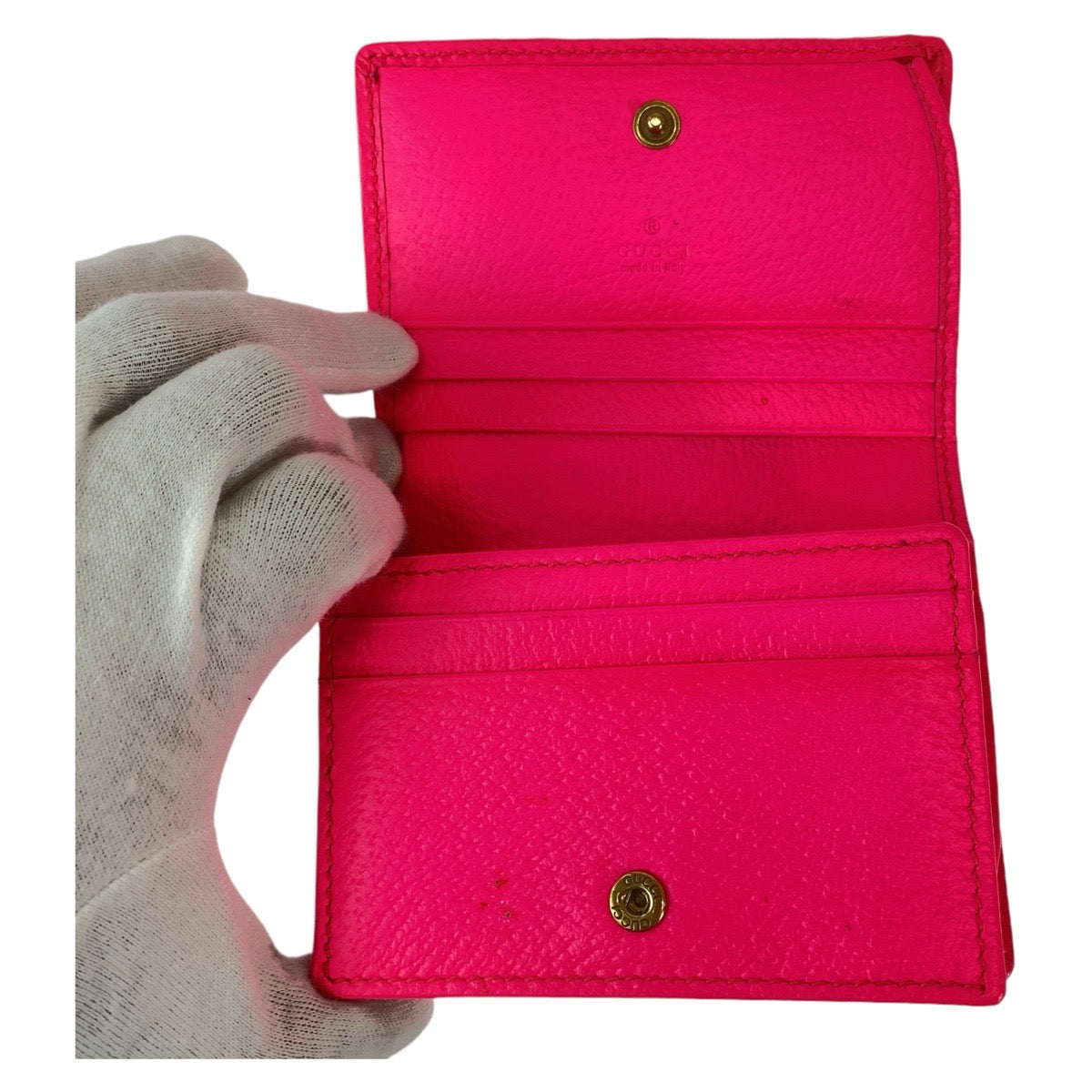 112135
GUCCI グッチ フローラ ズゥミ ピンク ショッキングピンク ゴールド金具 PVC 0959 536353 折財布 コンパクトウォレット  レディース