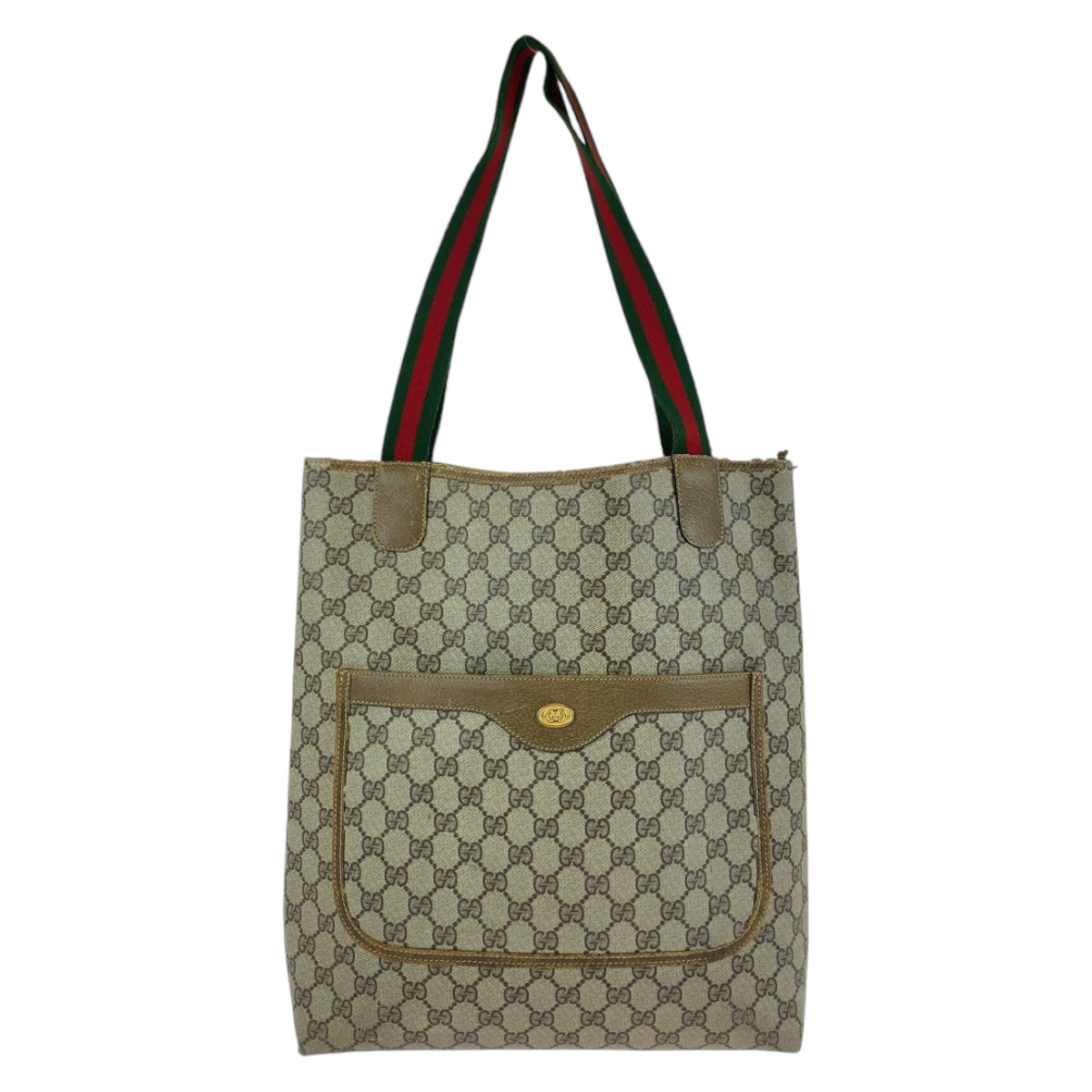 112134
GUCCI グッチ ヴィンテージ オールドグッチ シェリーライン インターロッキング ブラウン グレー ゴールド金具 GGスプリームキャンバス / レザー 39 02 003 トートバッグ ショルダーバッグ 男女兼用  レディース