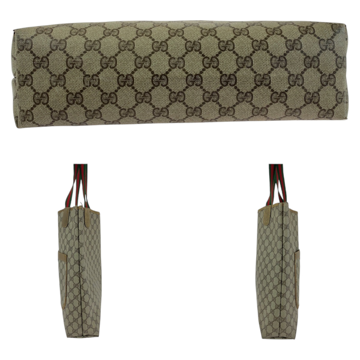 112134
GUCCI グッチ ヴィンテージ オールドグッチ シェリーライン インターロッキング ブラウン グレー ゴールド金具 GGスプリームキャンバス / レザー 39 02 003 トートバッグ ショルダーバッグ 男女兼用  レディース