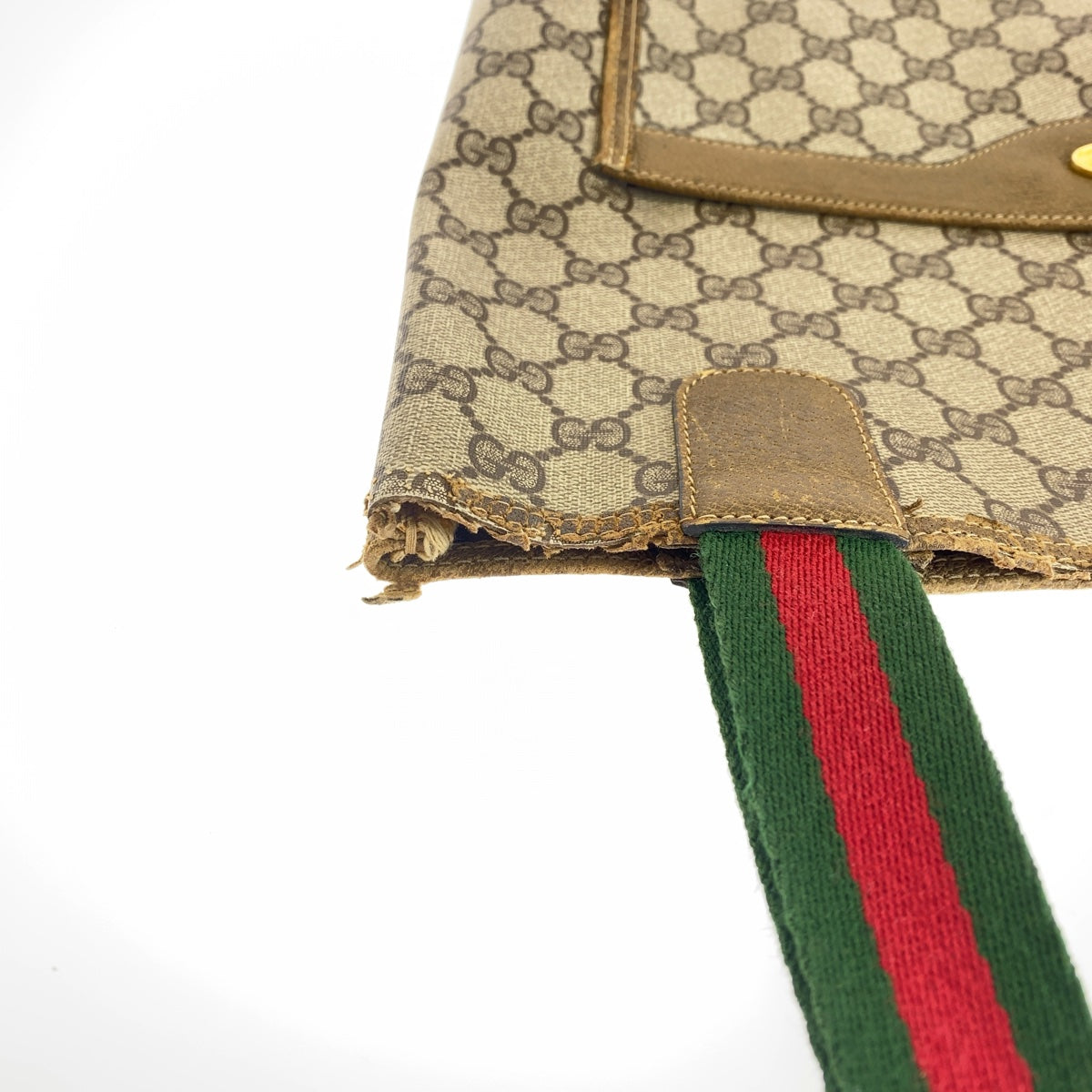 112134
GUCCI グッチ ヴィンテージ オールドグッチ シェリーライン インターロッキング ブラウン グレー ゴールド金具 GGスプリームキャンバス / レザー 39 02 003 トートバッグ ショルダーバッグ 男女兼用  レディース