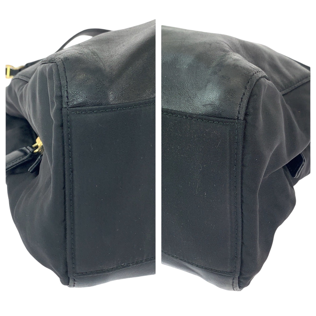 12131
PRADA プラダ ヴィンテージ ロゴ型押し ブラック 黒 ゴールド金具 レザー B4328 トートバッグ ショルダーバッグ  レディース AB33