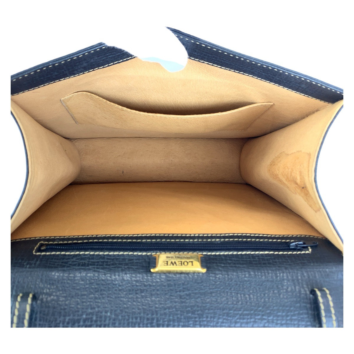 17992
LOEWE ロエベ ヴィンテージ バルセロナ ネイビー レザー ハンドバッグ  レディース AB40