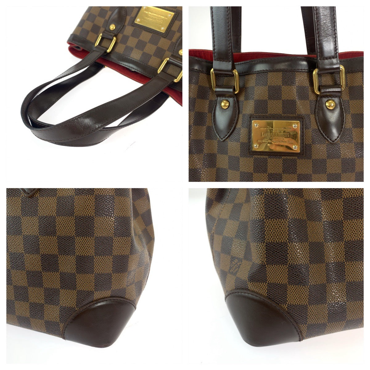 LOUIS VUITTON ルイヴィトン ダミエ ハムステッドPM ブラウン ゴールド金具 PVC N51205 トートバッグ ショルダーバッグ ハンドバッグ  レディース