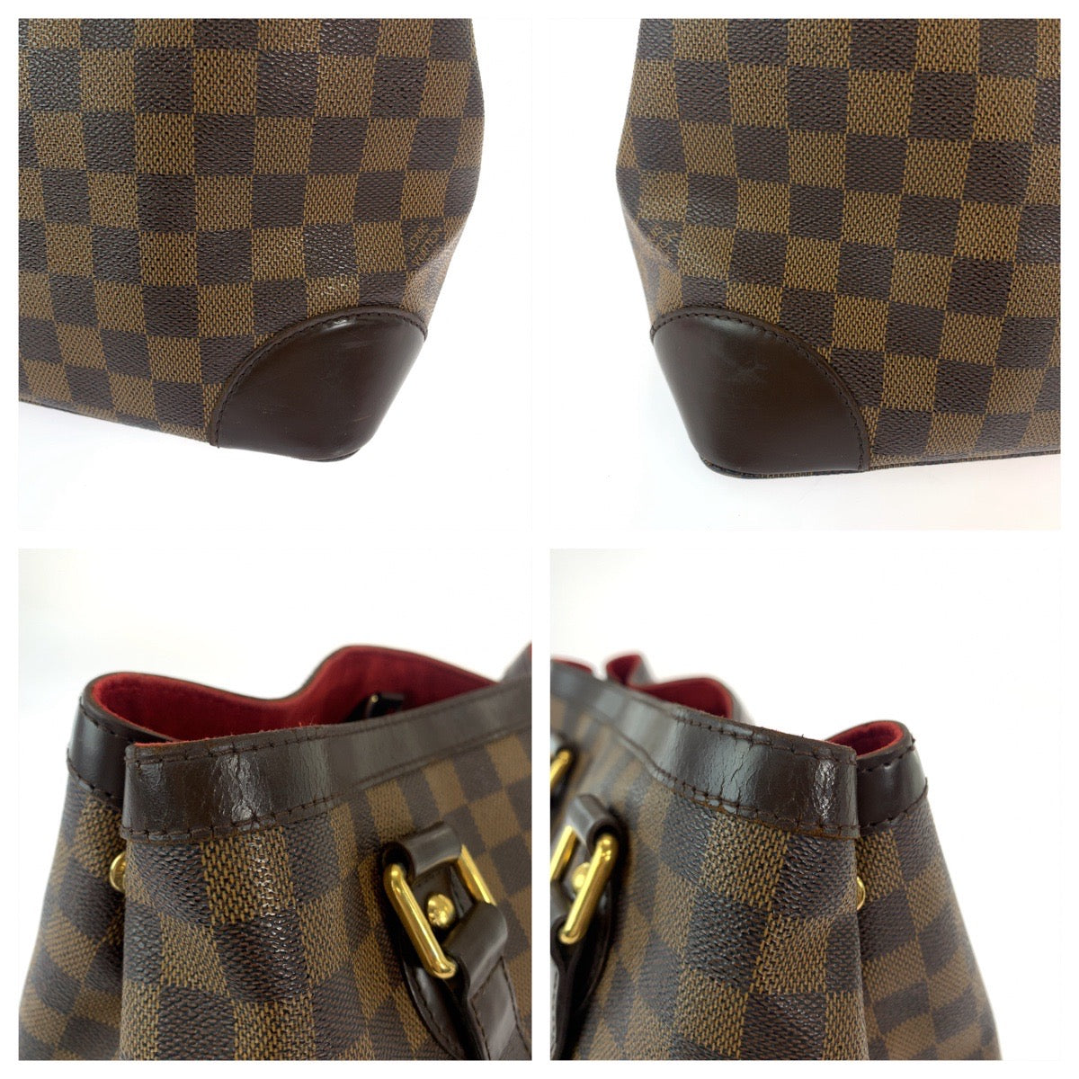 LOUIS VUITTON ルイヴィトン ダミエ ハムステッドPM ブラウン ゴールド金具 PVC N51205 トートバッグ ショルダーバッグ ハンドバッグ  レディース