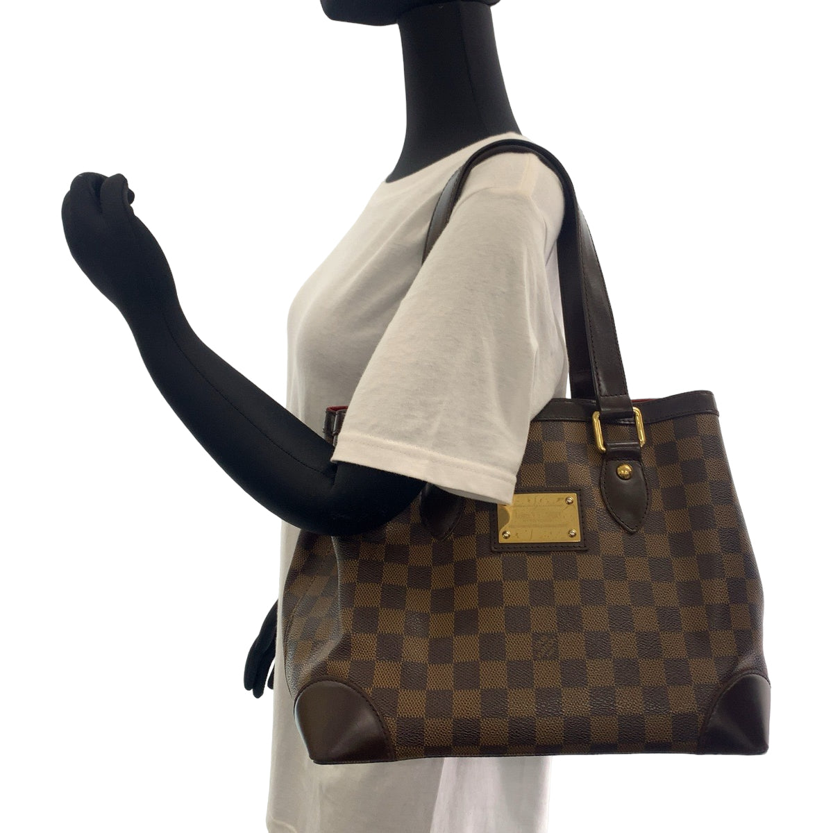 LOUIS VUITTON ルイヴィトン ダミエ ハムステッドPM ブラウン ゴールド金具 PVC N51205 トートバッグ ショルダーバッグ ハンドバッグ  レディース