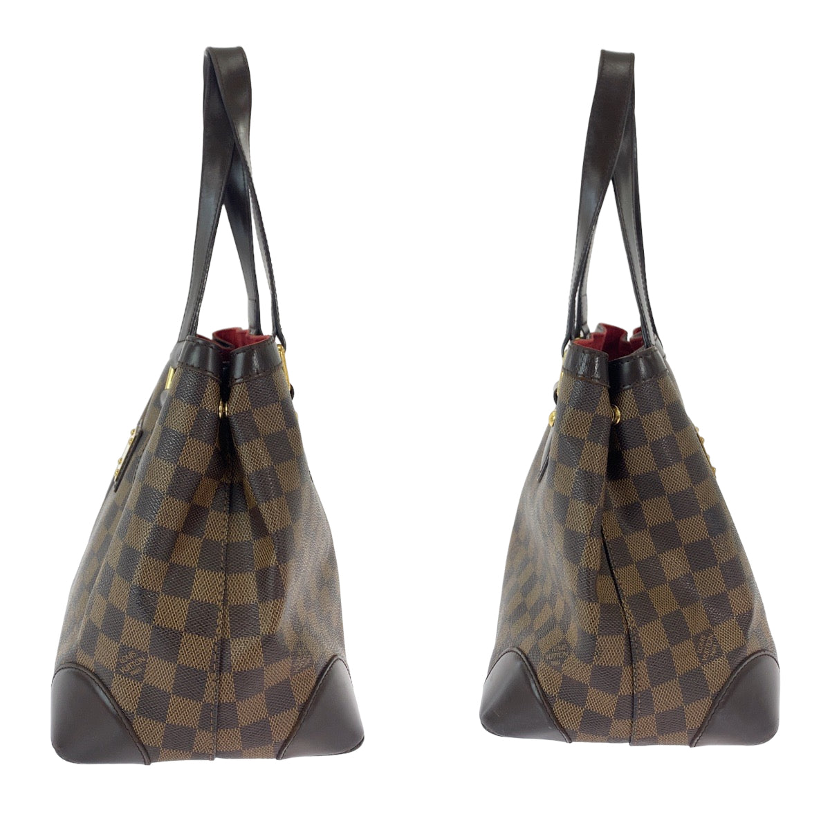 LOUIS VUITTON ルイヴィトン ダミエ ハムステッドPM ブラウン ゴールド金具 PVC N51205 トートバッグ ショルダーバッグ ハンドバッグ  レディース