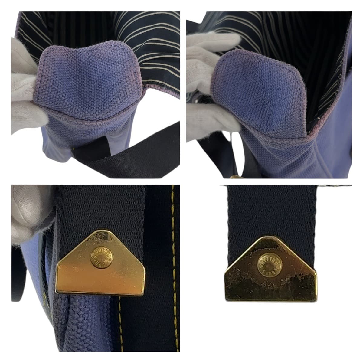 12124
LOUIS VUITTON ルイヴィトン アンティグア ブザスPM ブルー ゴールド金具 キャンバス M40073 斜め掛け ショルダーバッグ 男女兼用  レディース