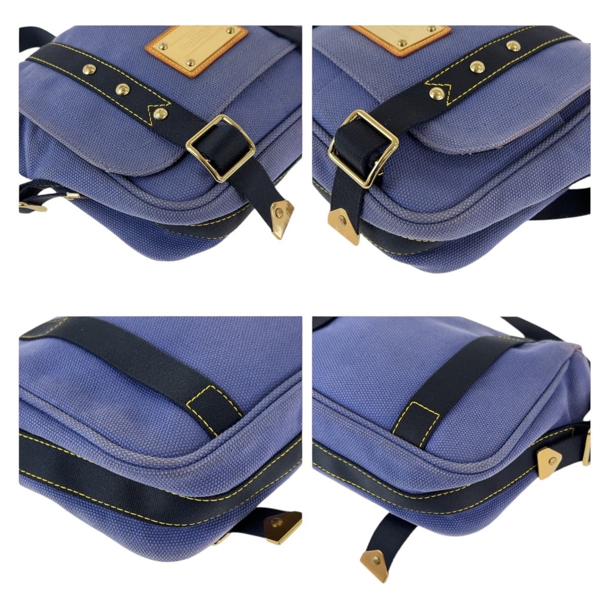 12124
LOUIS VUITTON ルイヴィトン アンティグア ブザスPM ブルー ゴールド金具 キャンバス M40073 斜め掛け ショルダーバッグ 男女兼用  レディース
