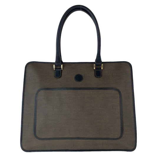 FENDI フェンディ ブラウン ゴールド金具 PVC / レザー ビジネスバッグ トートバッグ A4対応 レディース AB27