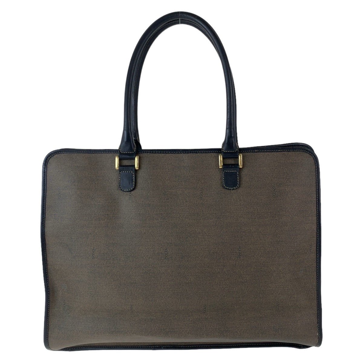 FENDI フェンディ ブラウン ゴールド金具 PVC / レザー ビジネスバッグ トートバッグ A4対応 レディース AB27