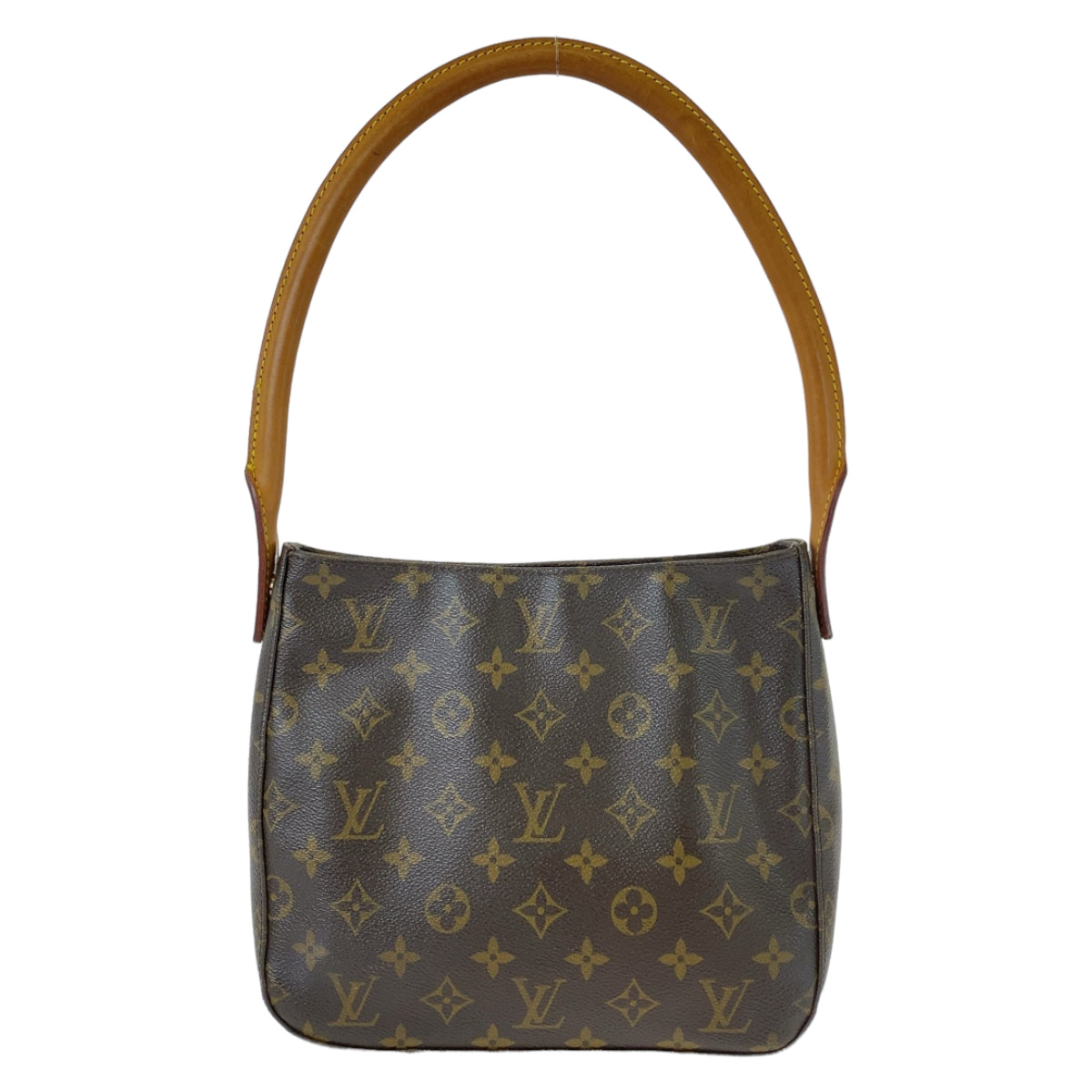 12122
LOUIS VUITTON ルイヴィトン モノグラム ルーピングMM ブラウン ベージュ ゴールド金具 PVC / レザー M51146 ショルダーバッグ  レディース