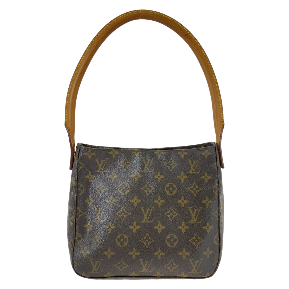 12122
LOUIS VUITTON ルイヴィトン モノグラム ルーピングMM ブラウン ベージュ ゴールド金具 PVC / レザー M51146 ショルダーバッグ  レディース