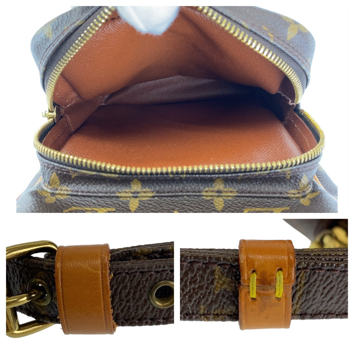112119
LOUIS VUITTON ルイヴィトン モノグラム アマゾン ブラウン ゴールド金具 PVC / レザー M45236 斜め掛け ショルダーバッグ ポシェット  レディース