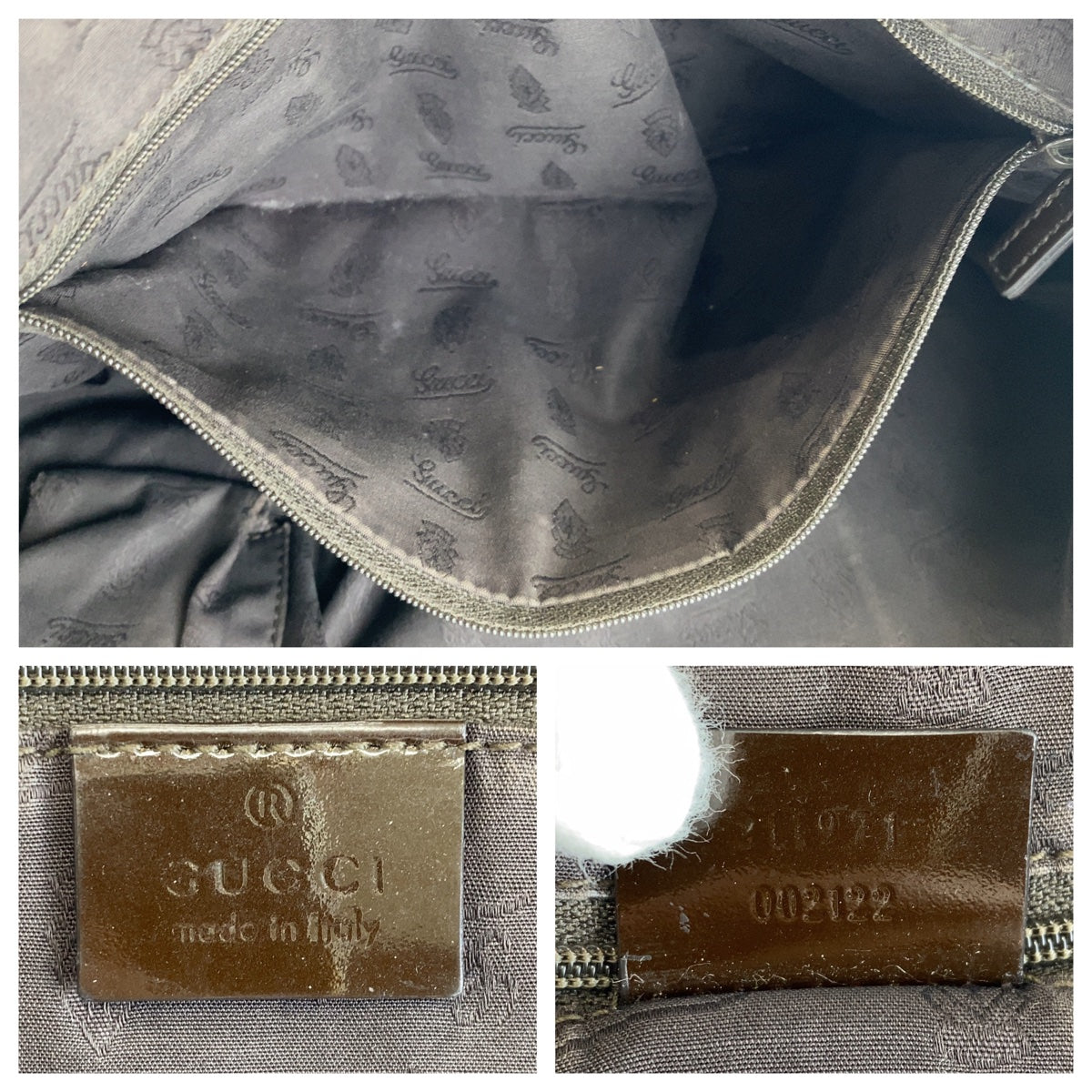 2113
GUCCI グッチ シェリーライン ベージュ ブラウン ゴールド金具 GGキャンバス / エナメル 211971 トートバッグ ショルダーバッグ  レディース
