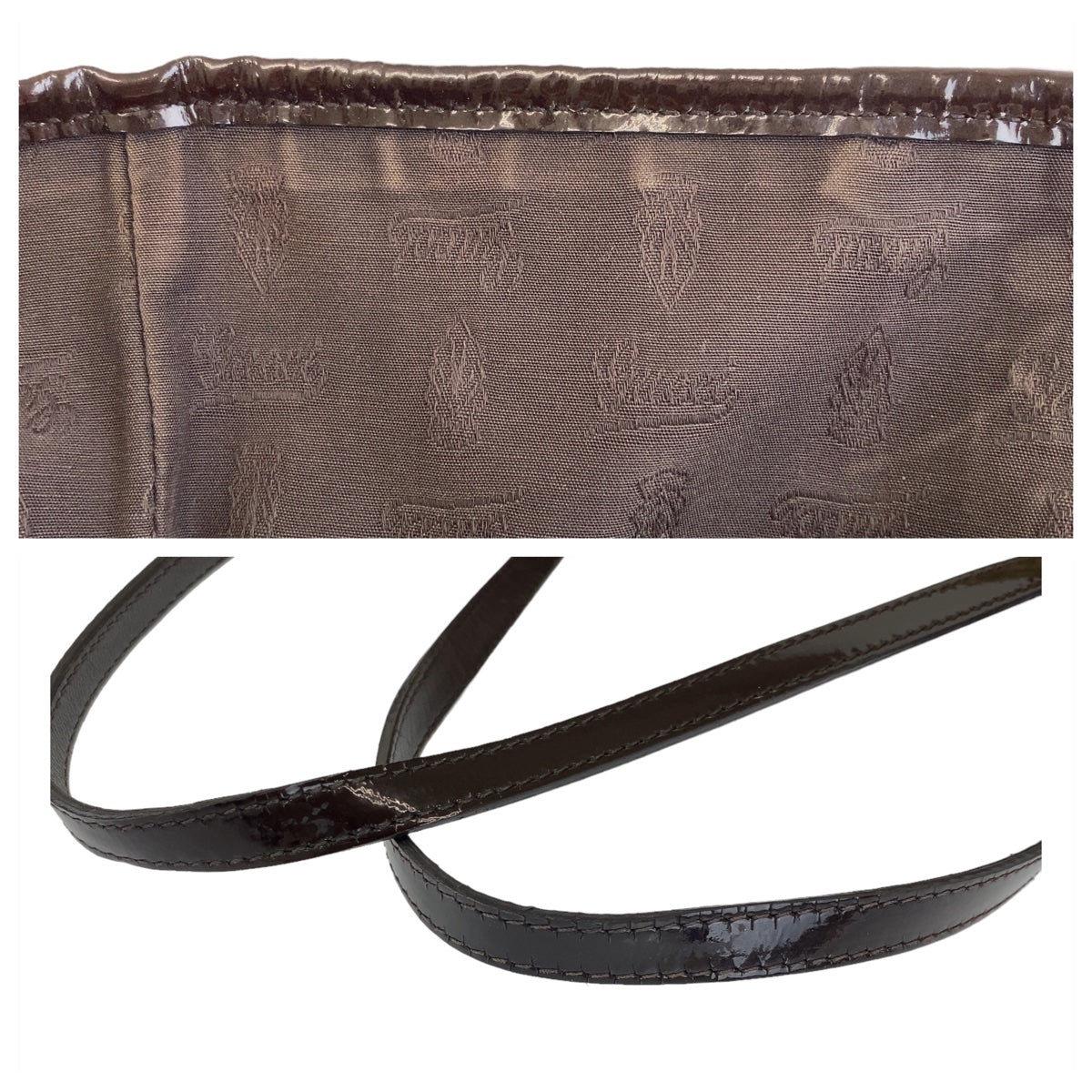 2113
GUCCI グッチ シェリーライン ベージュ ブラウン ゴールド金具 GGキャンバス / エナメル 211971 トートバッグ ショルダーバッグ  レディース