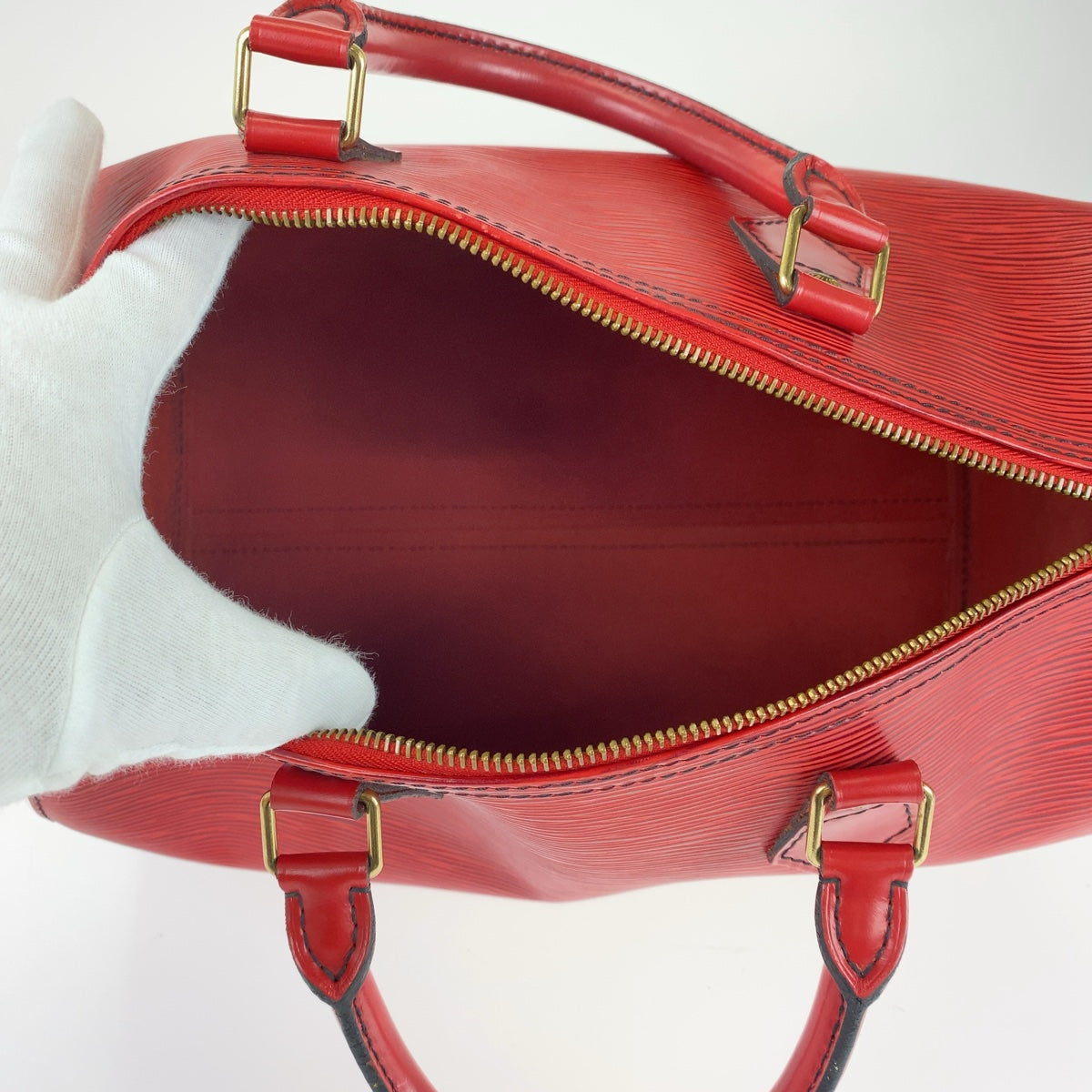 12112
LOUIS VUITTON ルイヴィトン エピ スピーディ 30 カスティリアンレッド ゴールド金具 レザー M43007 ハンドバッグ ミニボストンバッグ  レディース