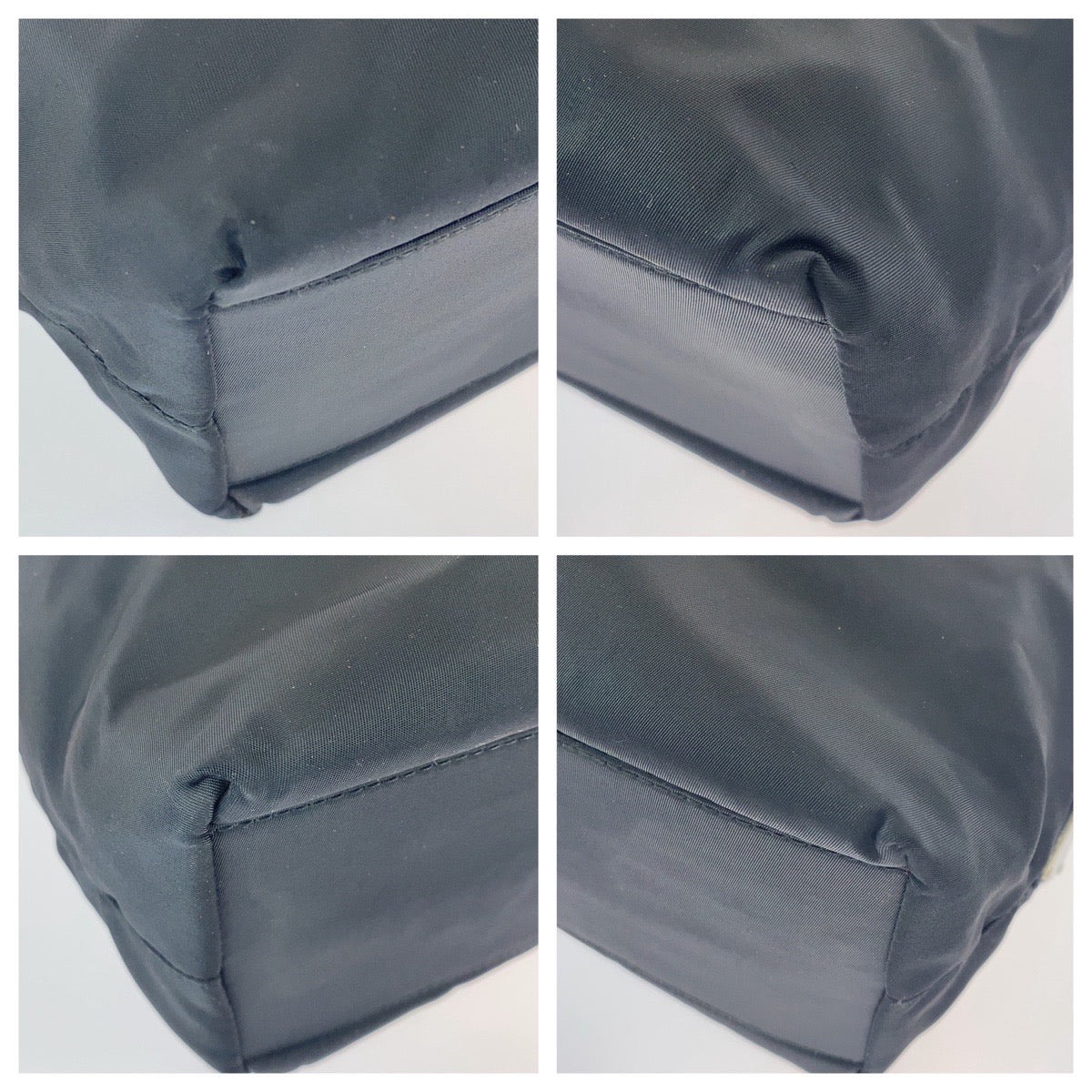 18004
PRADA Tessuto Triangle Logo Plate Black Silver Hardware Nylon / Plastic Tote Bag Handbag Ladies ABP38