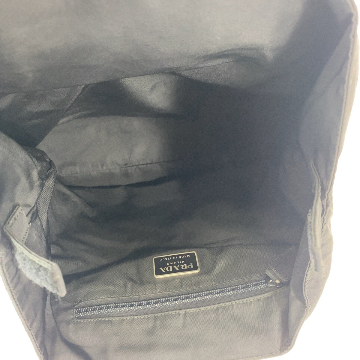 18004
PRADA Tessuto Triangle Logo Plate Black Silver Hardware Nylon / Plastic Tote Bag Handbag Ladies ABP38