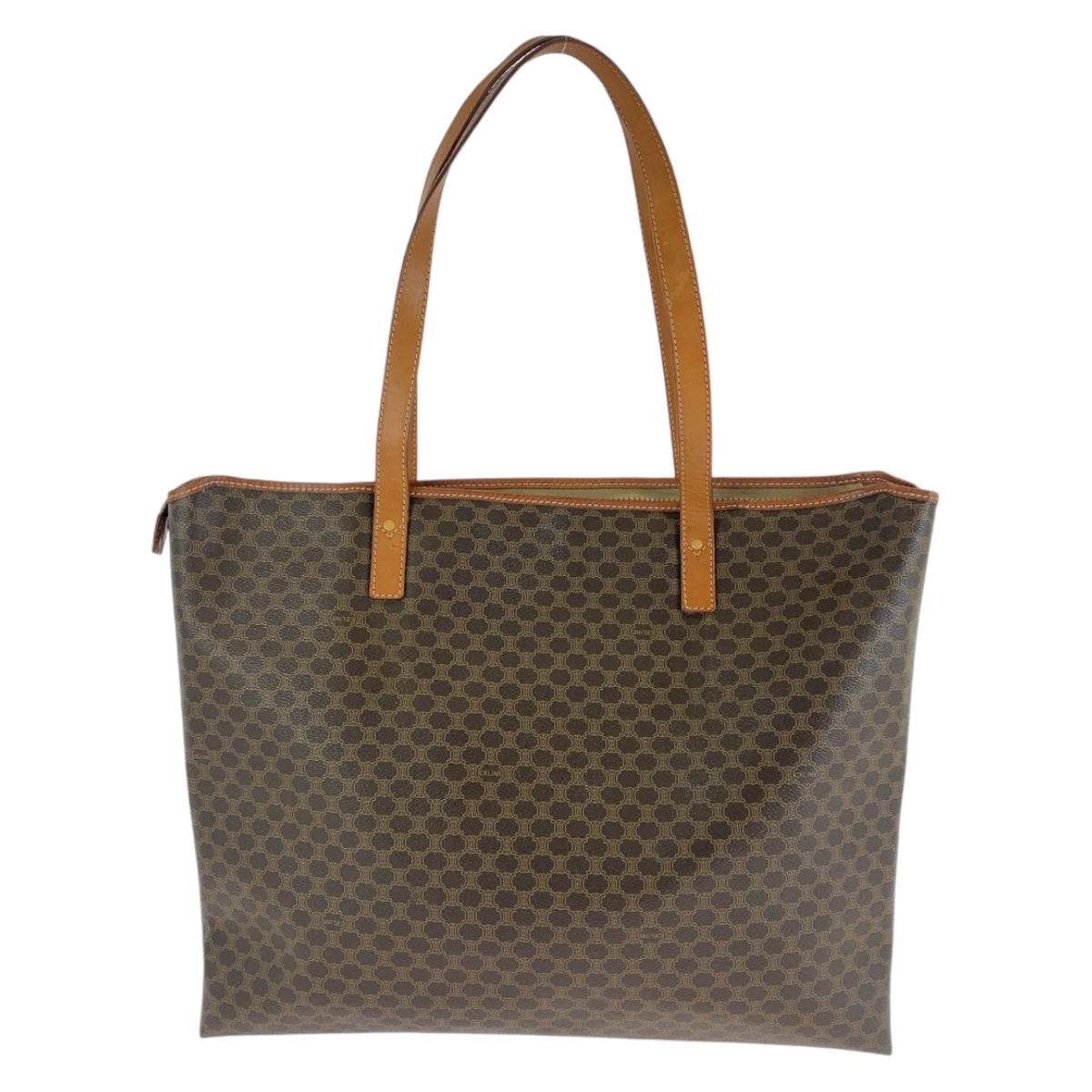 12110
CELINE セリーヌ ヴィンテージ マカダム PVC / レザー トートバッグ ショルダーバッグ A4収納 男女兼用  レディース