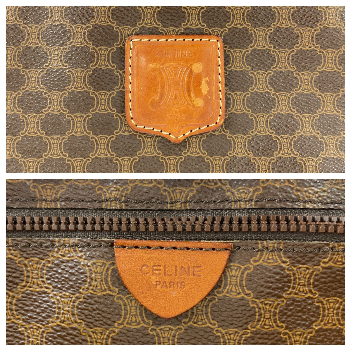 12110
CELINE セリーヌ ヴィンテージ マカダム PVC / レザー トートバッグ ショルダーバッグ A4収納 男女兼用  レディース