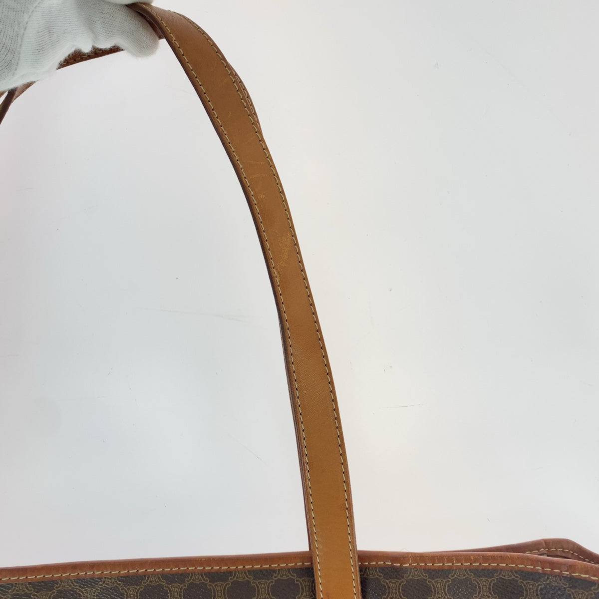 12110
CELINE セリーヌ ヴィンテージ マカダム PVC / レザー トートバッグ ショルダーバッグ A4収納 男女兼用  レディース
