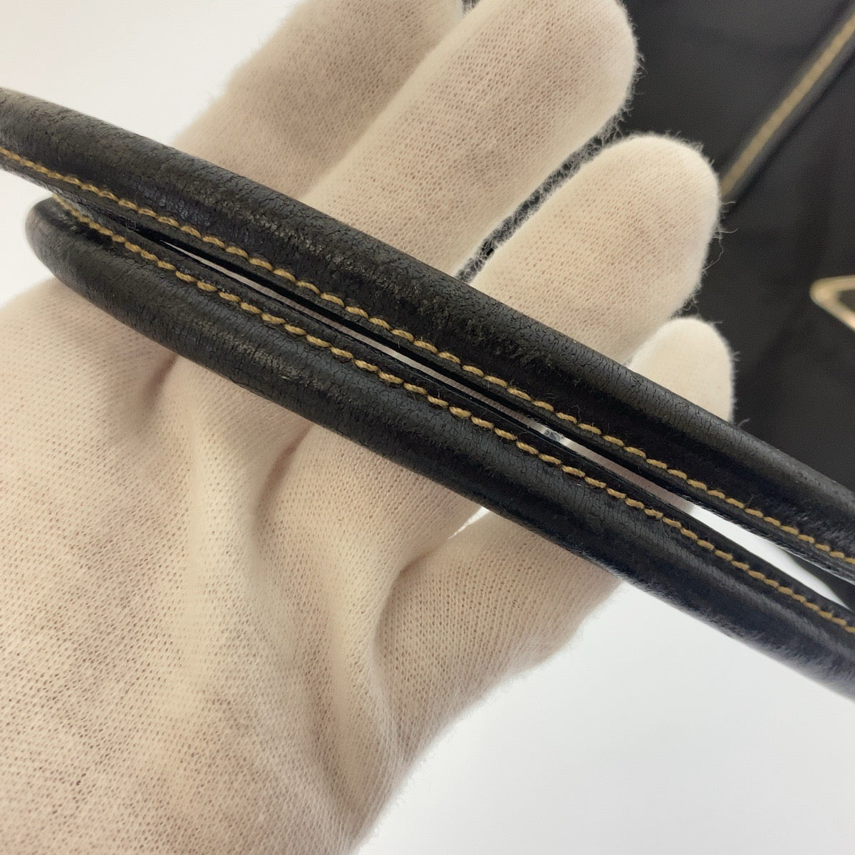 12106
PRADA プラダ テスート 三角ロゴプレート ブラック 黒 シルバー金具 ナイロン / レザー トートバッグ ショルダーバッグ  レディース