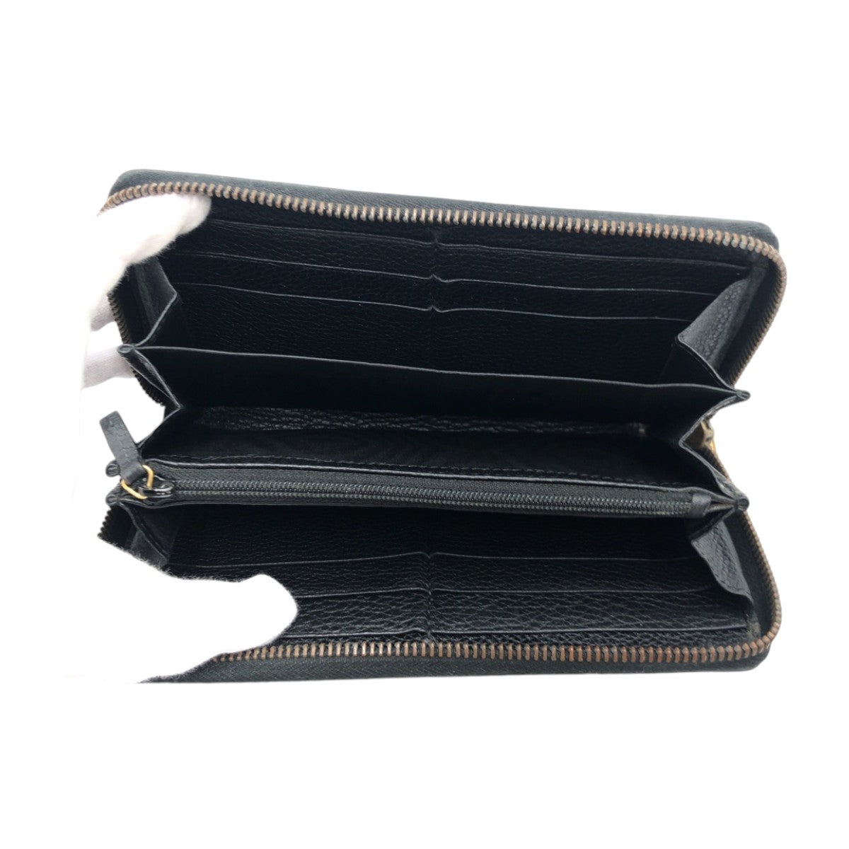 12921
GUCCI グッチ 男女兼用 ブラック 黒 ゴールド金具 レザー 長財布 ラウンドファスナー  メンズ