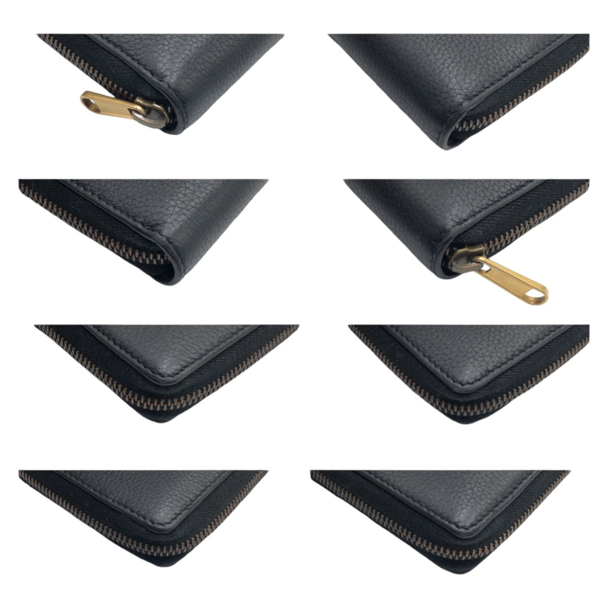 12921
GUCCI グッチ 男女兼用 ブラック 黒 ゴールド金具 レザー 長財布 ラウンドファスナー  メンズ