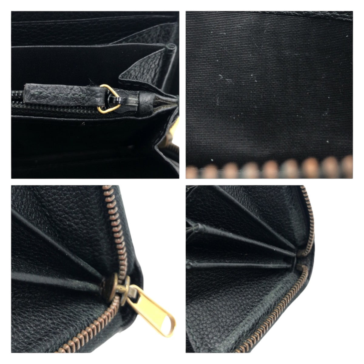 12921
GUCCI グッチ 男女兼用 ブラック 黒 ゴールド金具 レザー 長財布 ラウンドファスナー  メンズ