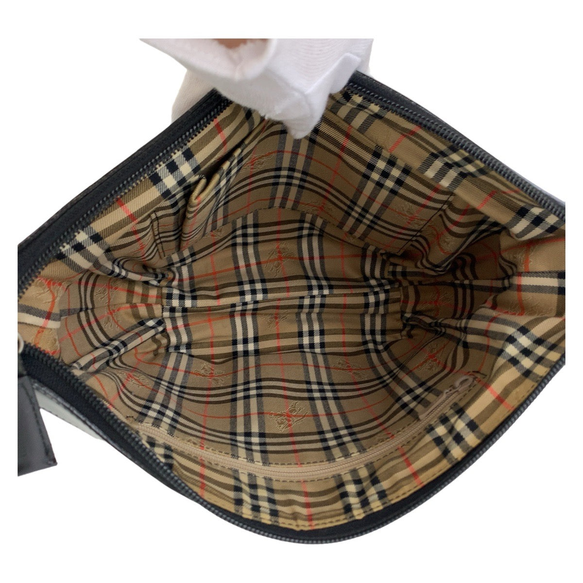 BURBERRY バーバリー 中チェック ブラック 黒 シルバー金具 レザー ショルダーバッグ  レディース