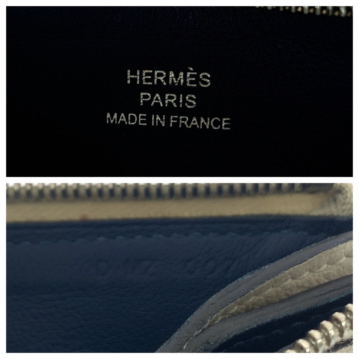 12227
HERMES エルメス アトゥーPM ライトグレー シルバー金具 レザー コインケース コンパクトウォレット D刻印  レディース
