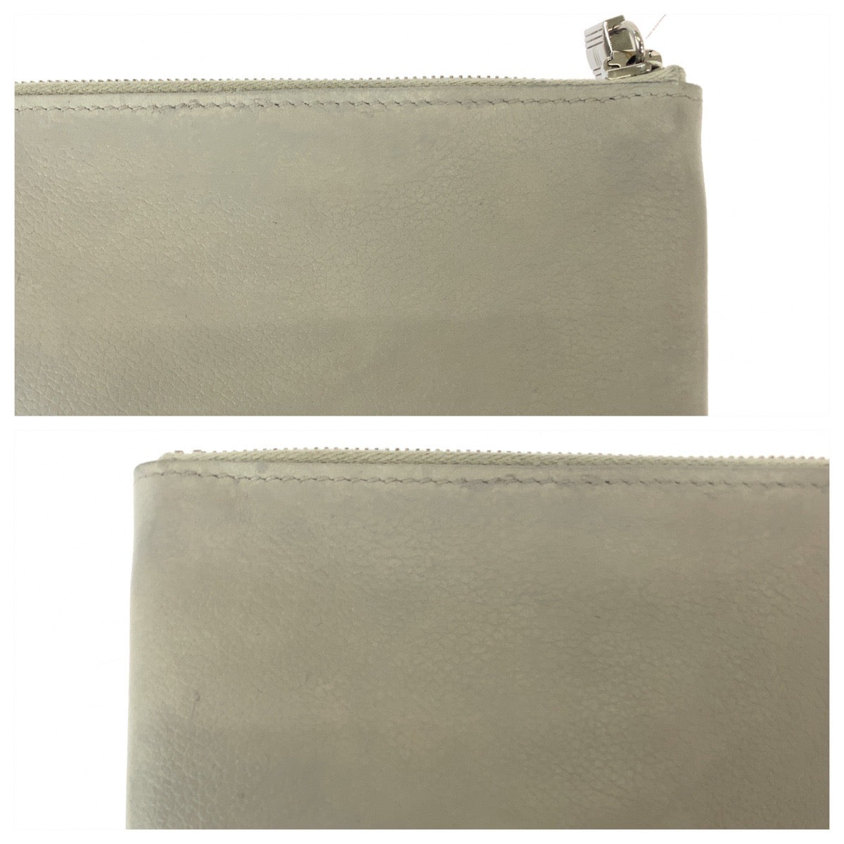 12227
HERMES エルメス アトゥーPM ライトグレー シルバー金具 レザー コインケース コンパクトウォレット D刻印  レディース