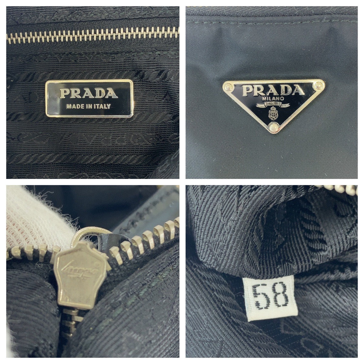12098
PRADA プラダ テスート 三角ロゴプレート 男女兼用 ブラック 黒 シルバー金具 ナイロン BT0332 斜め掛け ショルダーバッグ ポシェット  レディース