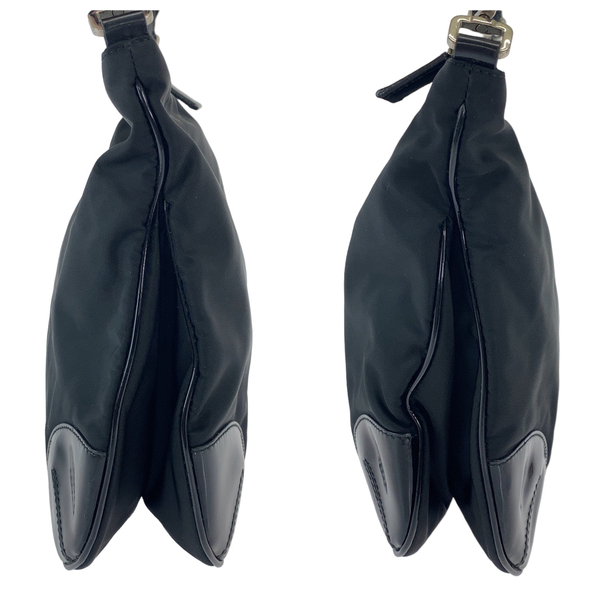 12098
PRADA プラダ テスート 三角ロゴプレート 男女兼用 ブラック 黒 シルバー金具 ナイロン BT0332 斜め掛け ショルダーバッグ ポシェット  レディース
