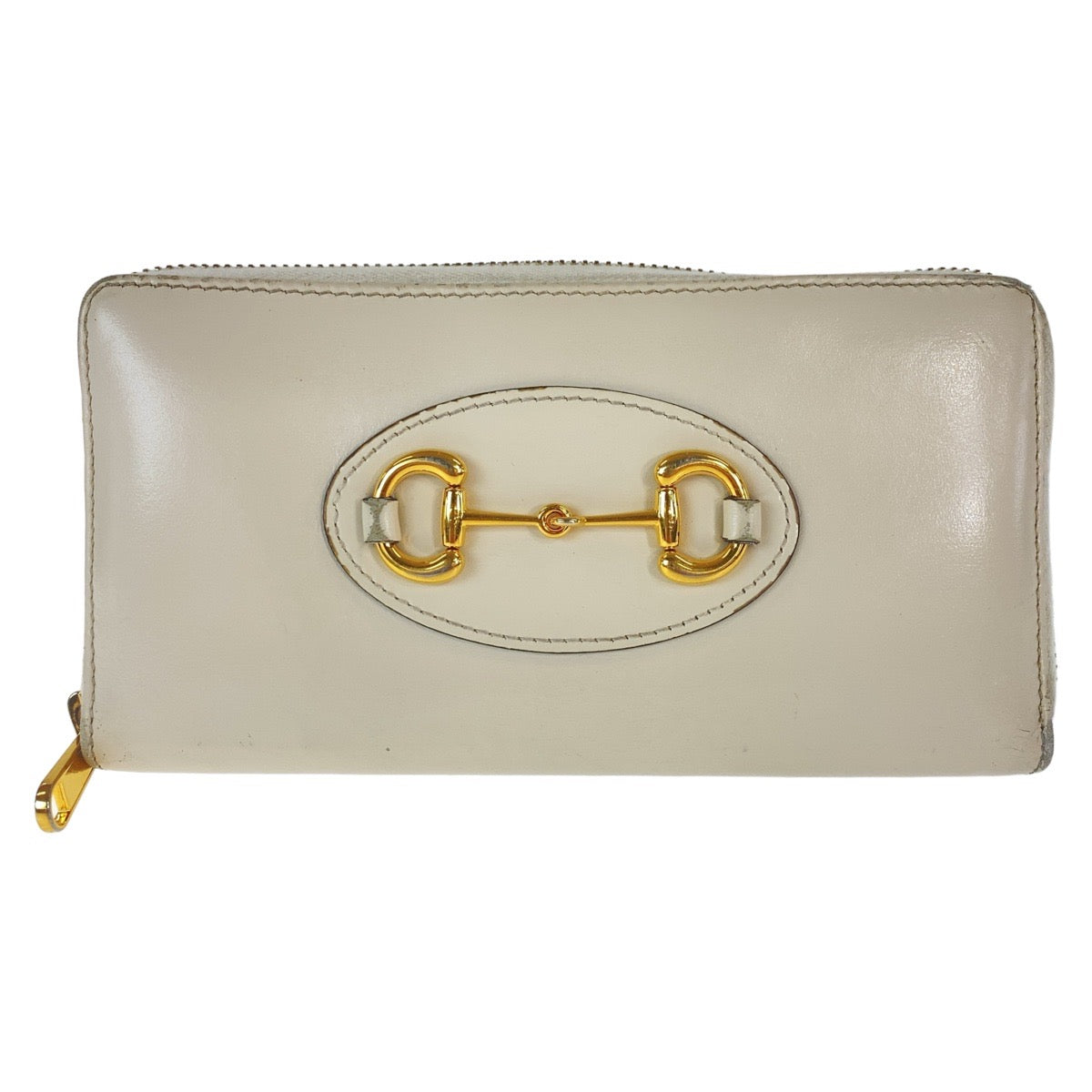 18019
GUCCI グッチ ホースビット オフホワイト ゴールド金具 レザー 621889 長財布 ラウンドジップ レディース ABP18