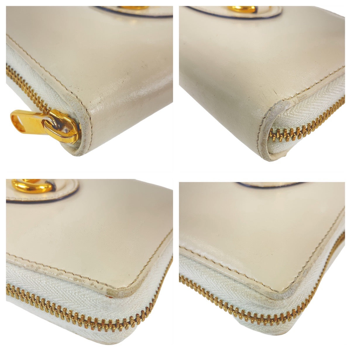 12091
GUCCI グッチ ホースビット オフホワイト ゴールド金具 レザー 621889 長財布 ラウンドジップ  レディース