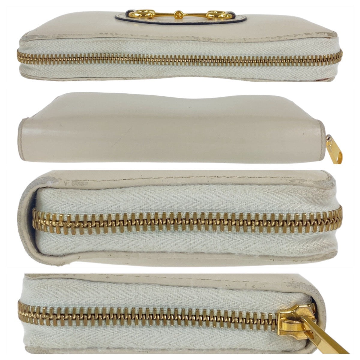 18019
GUCCI グッチ ホースビット オフホワイト ゴールド金具 レザー 621889 長財布 ラウンドジップ レディース ABP18