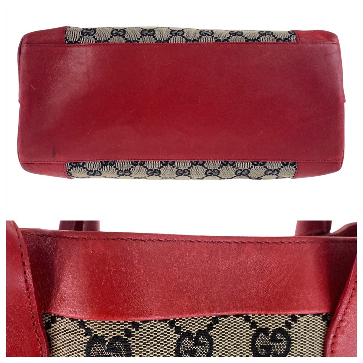 GUCCI グッチ GG柄 レッド グレー  GGキャンバス / レザー 002 1121 トートバッグ  レディース