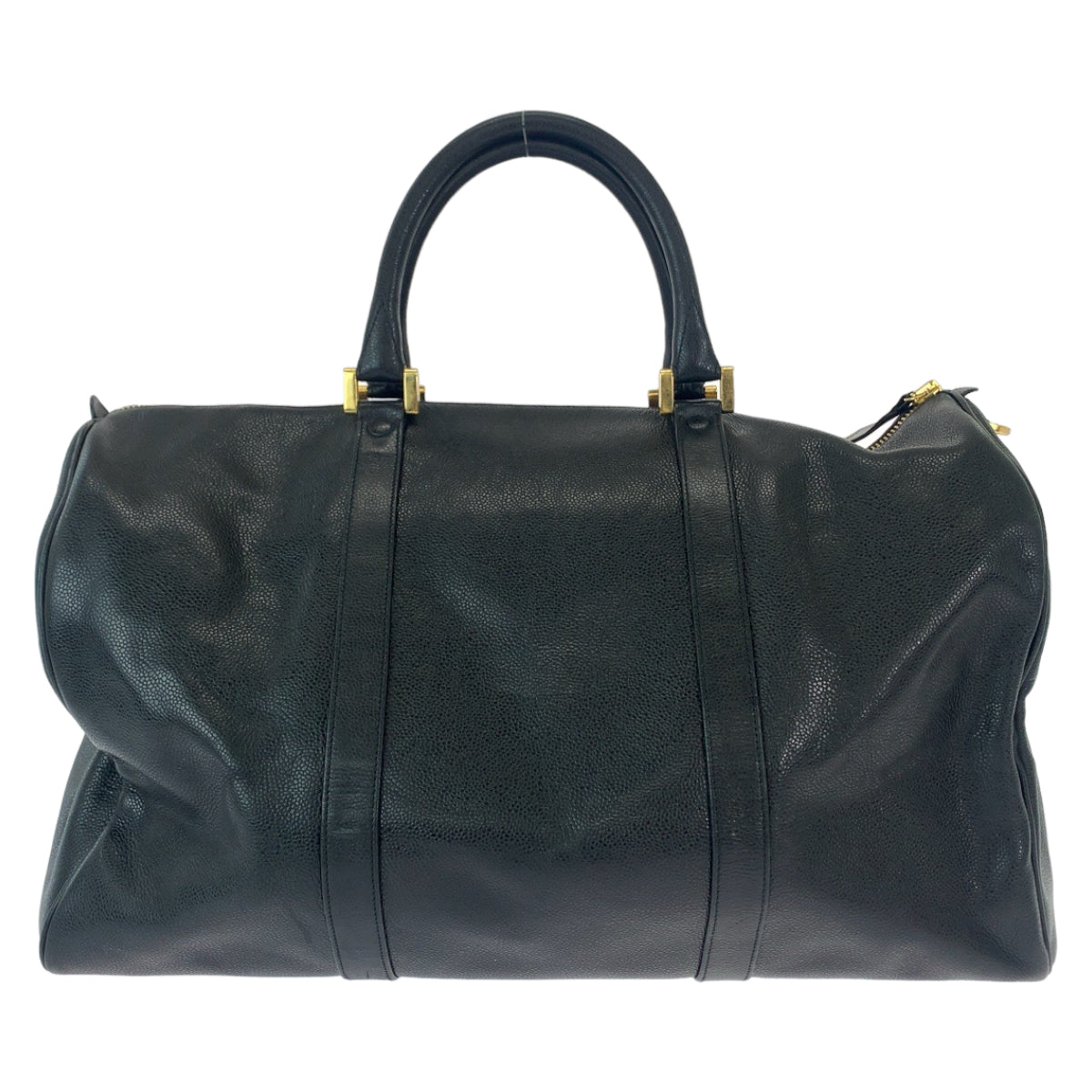 12090
CHANEL シャネル ヴィンテージ ココマーク ブラック 黒 ゴールド金具 キャビアスキン ボストンバッグ ハンドバッグ  レディース ABP140