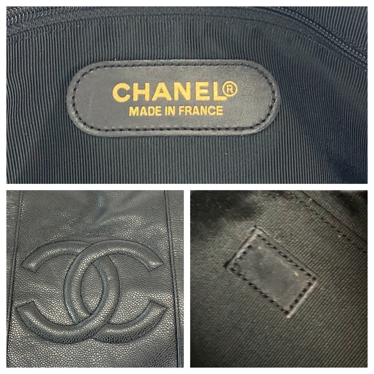 12090
CHANEL シャネル ヴィンテージ ココマーク ブラック 黒 ゴールド金具 キャビアスキン ボストンバッグ ハンドバッグ  レディース ABP140