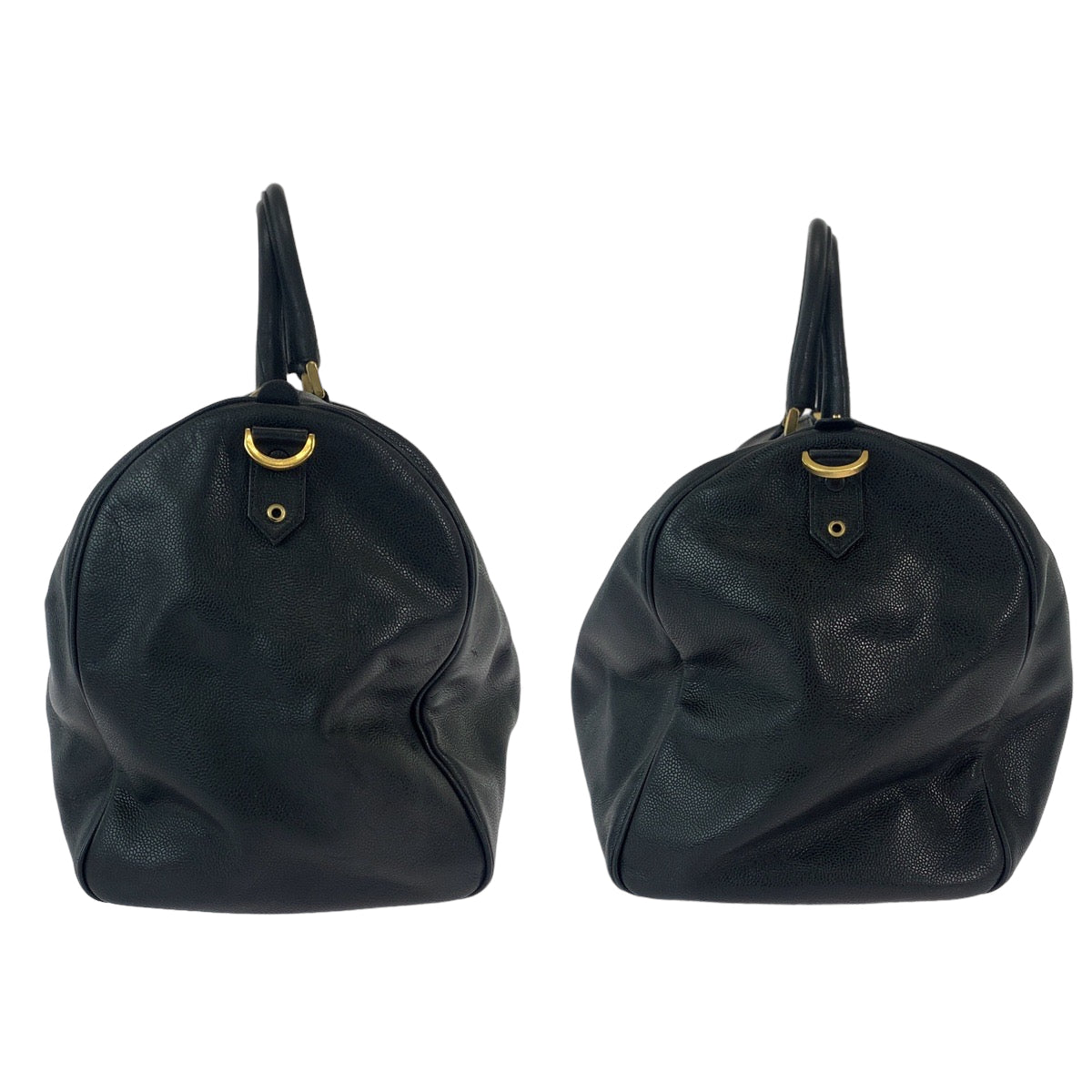 12090
CHANEL シャネル ヴィンテージ ココマーク ブラック 黒 ゴールド金具 キャビアスキン ボストンバッグ ハンドバッグ  レディース ABP140
