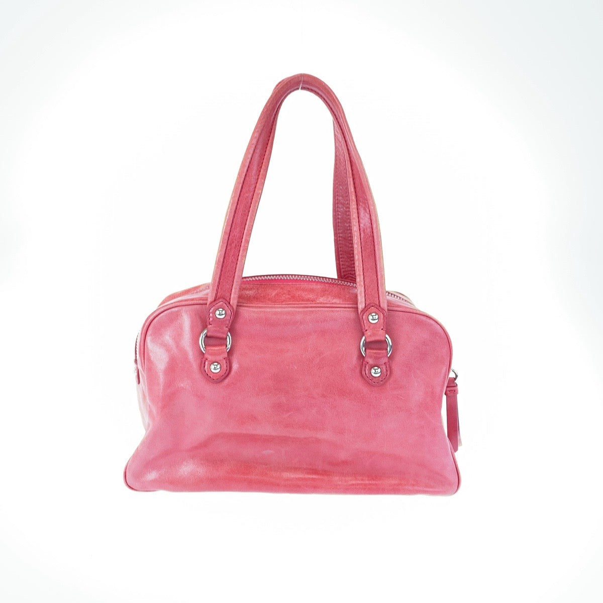 COACH コーチ ピンク シルバー金具 レザー ハンドバッグ  レディース
