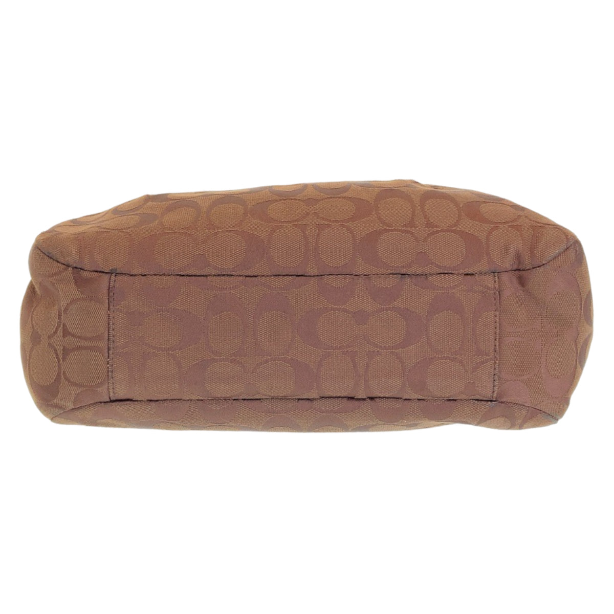 12087
COACH コーチ シグネチャー ブラウン シルバー金具 キャンバス トートバッグ ショルダーバッグ  レディース AB5