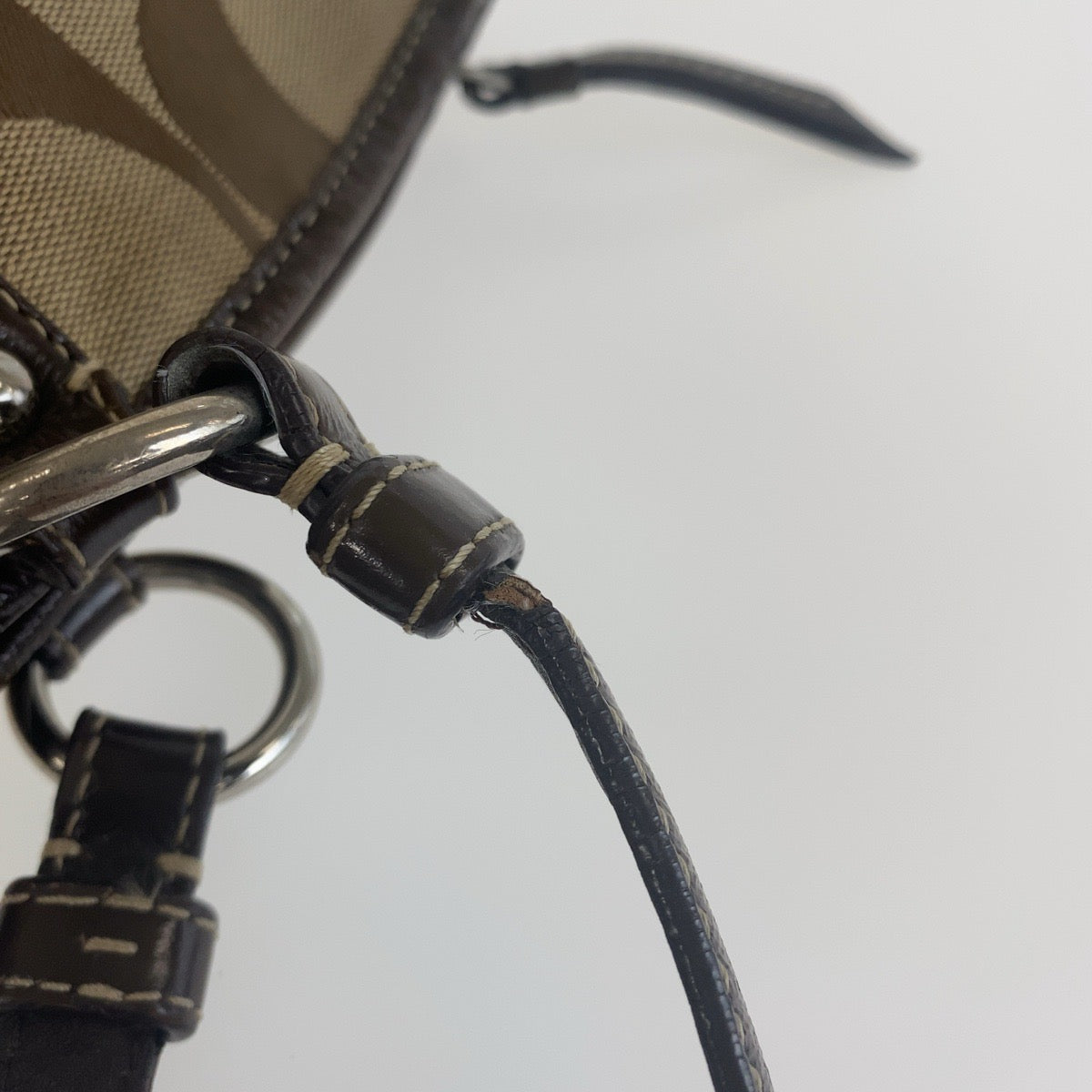 12086
 COACH Signature Brown Beige Silver Hardware Canvas/Leather Tote Bag Shoulder Bag for Women