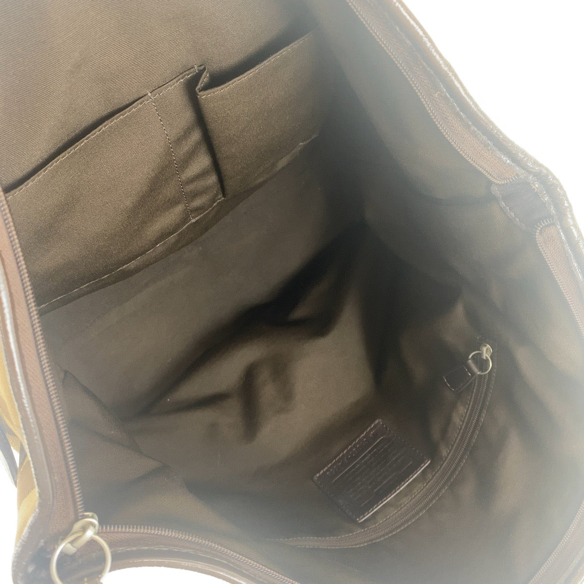 12086
 COACH Signature Brown Beige Silver Hardware Canvas/Leather Tote Bag Shoulder Bag for Women