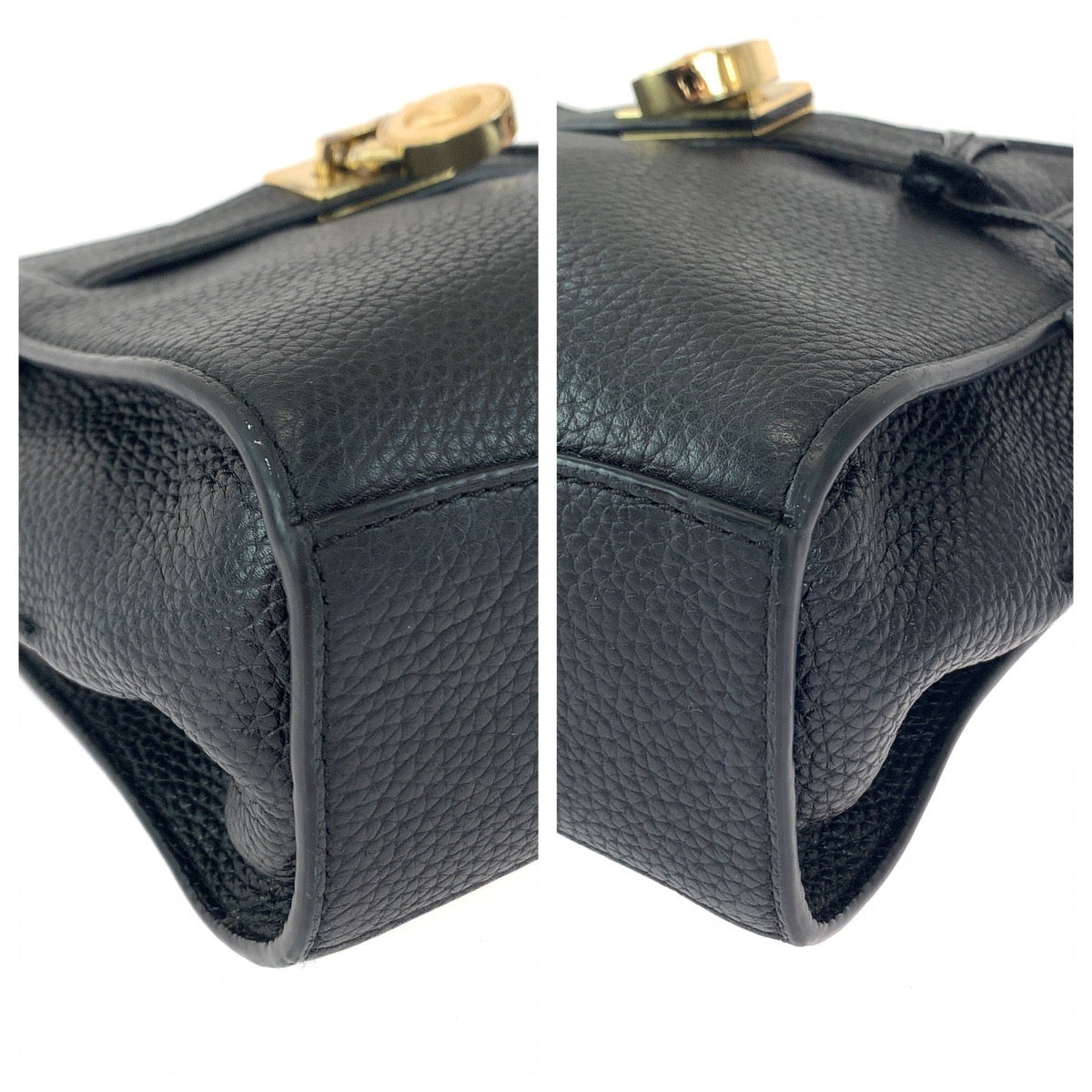 112084
Michael Kors マイケルコース ハミルトン トラベラー ブラック 黒 ゴールド金具 レザー ショルダーバッグ 斜め掛け可能  レディース