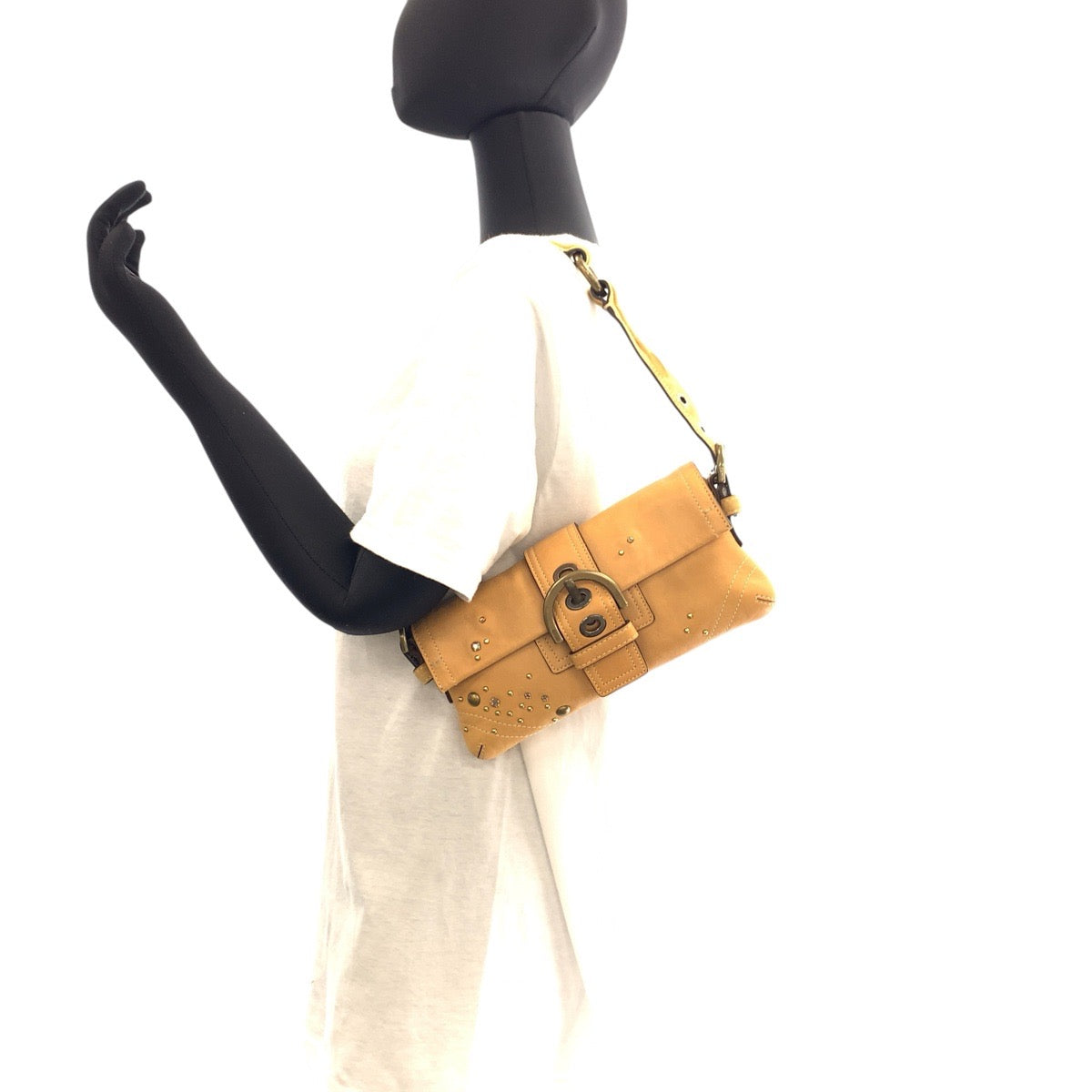 COACH コーチ ベージュ キャメル ゴールド金具 レザー C05S-8A29 ショルダーバッグ  レディース