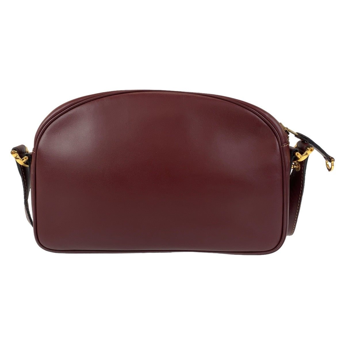 12082
CARTIER カルティエ マストライン ワインレッド ボルドー ゴールド金具 レザー 斜め掛け ショルダーバッグ  レディース